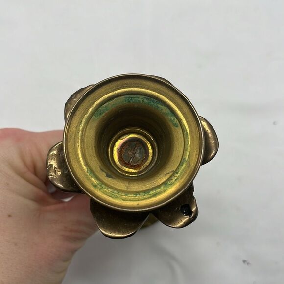 Vintage Brass Primitive Candlestick Holder - Picture 6 of 11